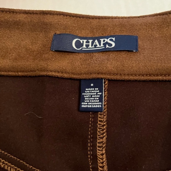 Chaps Brown Faux Suede A-Line Skirt Size 8 - Picture 9 of 10